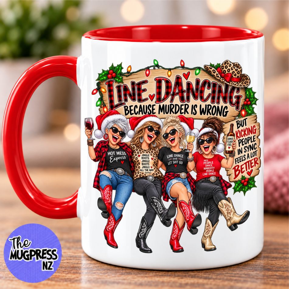 Line Dancing Naughty or Nice - Mug - Image 2