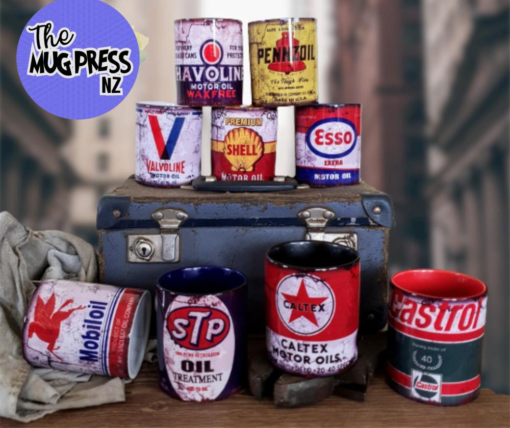 Vintage garage Oil Mugs - Image 4