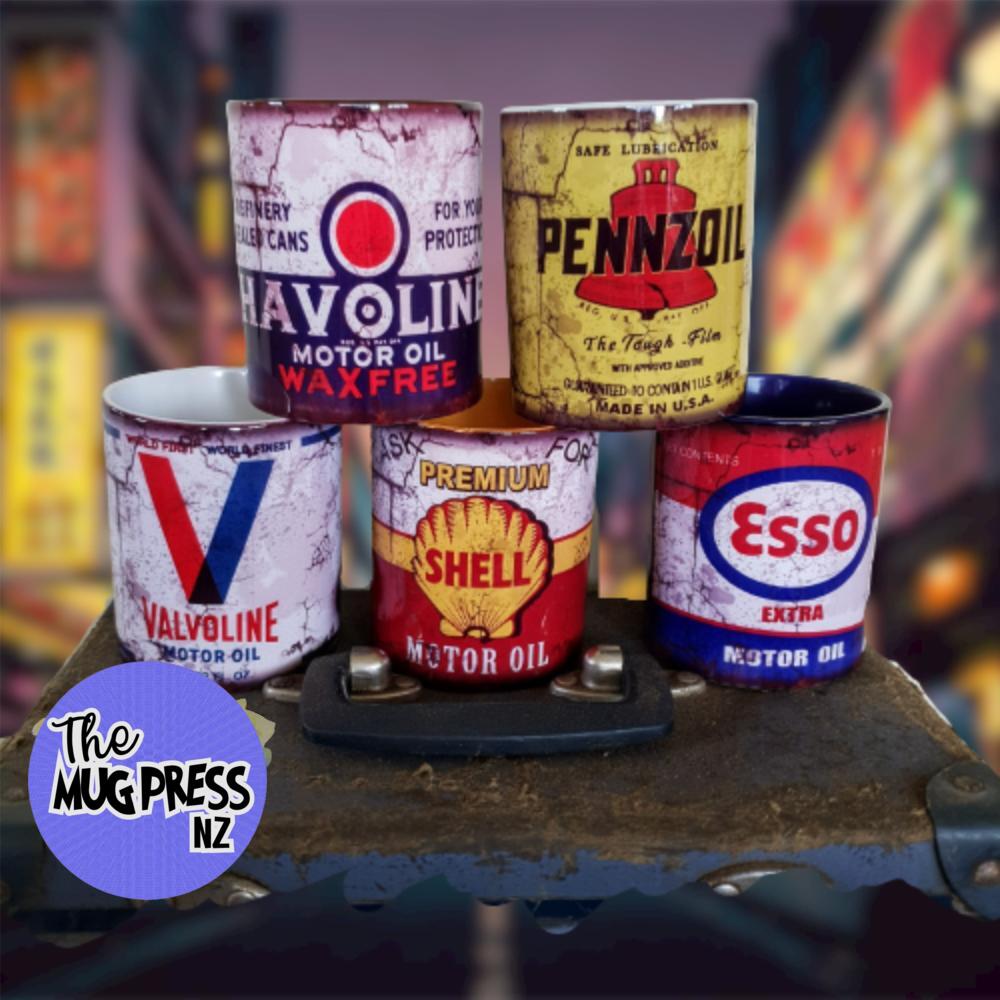 Vintage garage Oil Mugs - Image 2