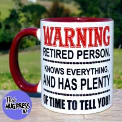 WARNING Retired Person - Mug
