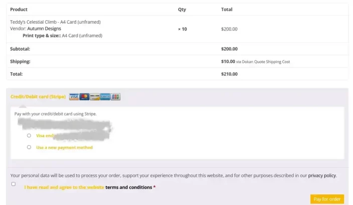 buyer - pay for wholesale order step