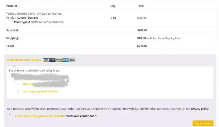 buyer - pay for wholesale order step
