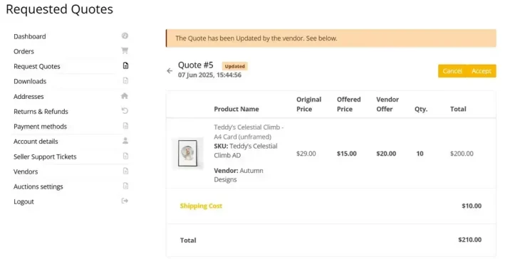 buyer view of wholesale counter offer in dashboard
